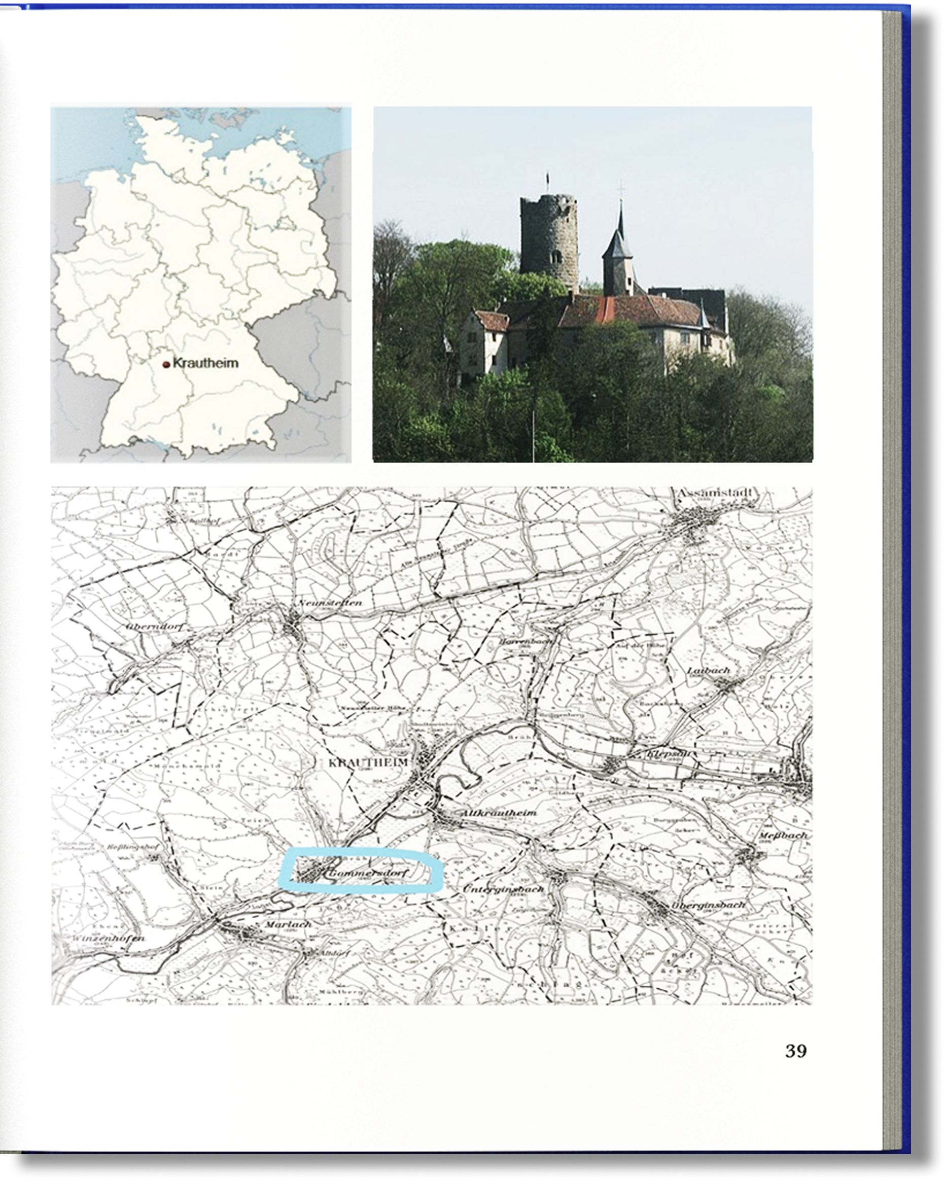 Organized two-page history layout with maps and photos