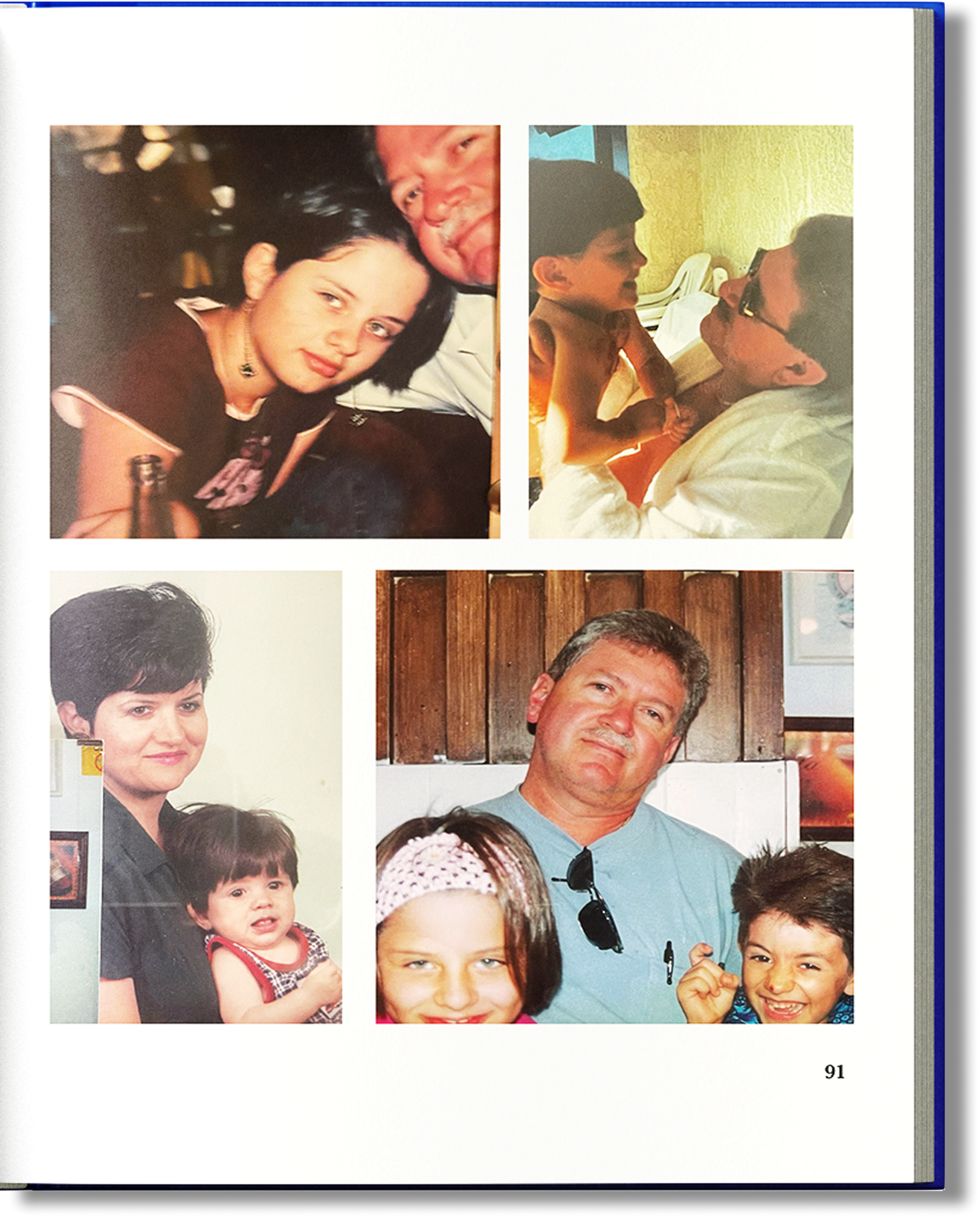 Structured family photo collage with consistent spacing