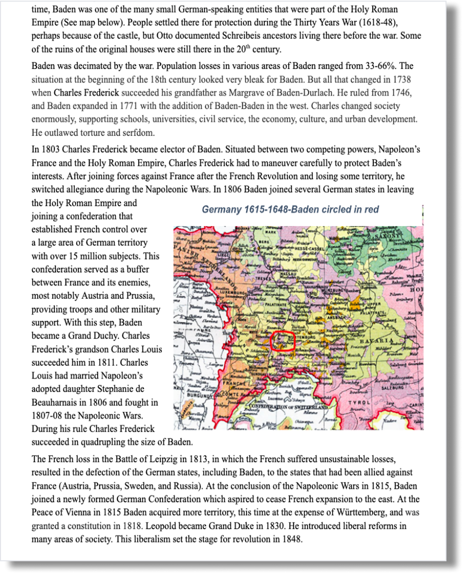 Map and historical text before professional alignment