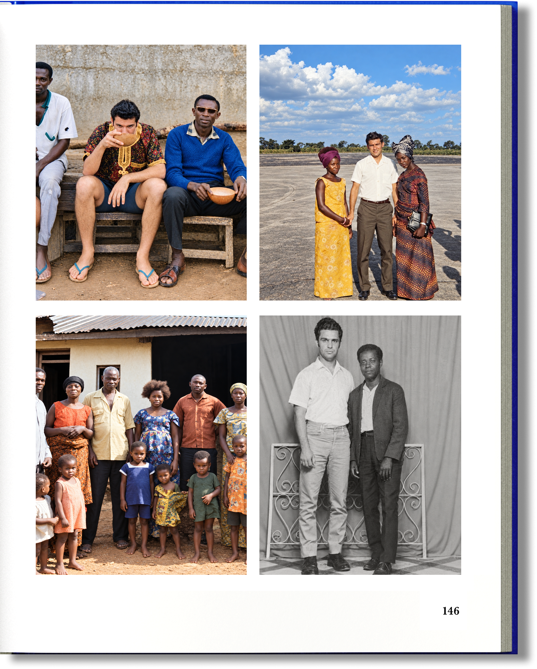 Restored family photo collage with balanced composition