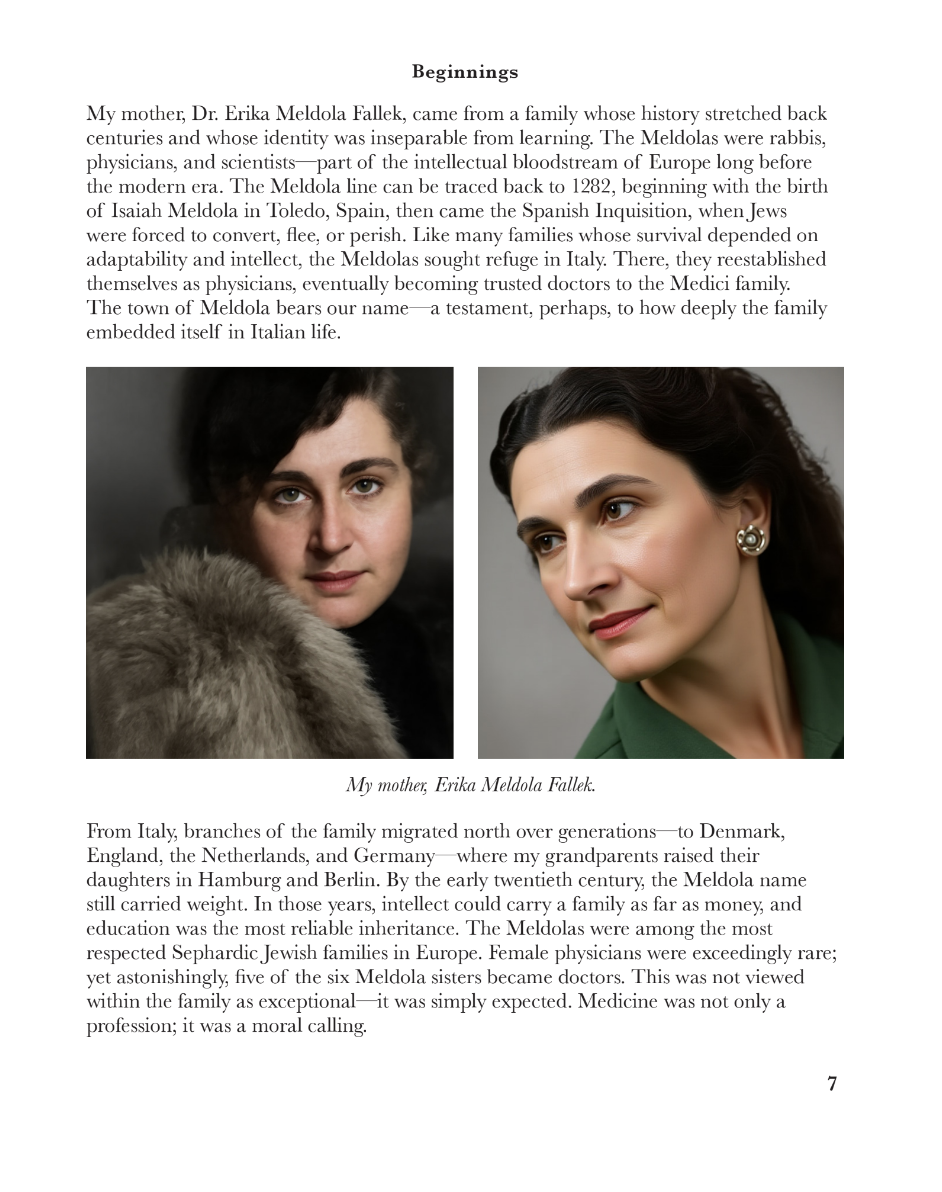 Balanced story page with photos and centered captions