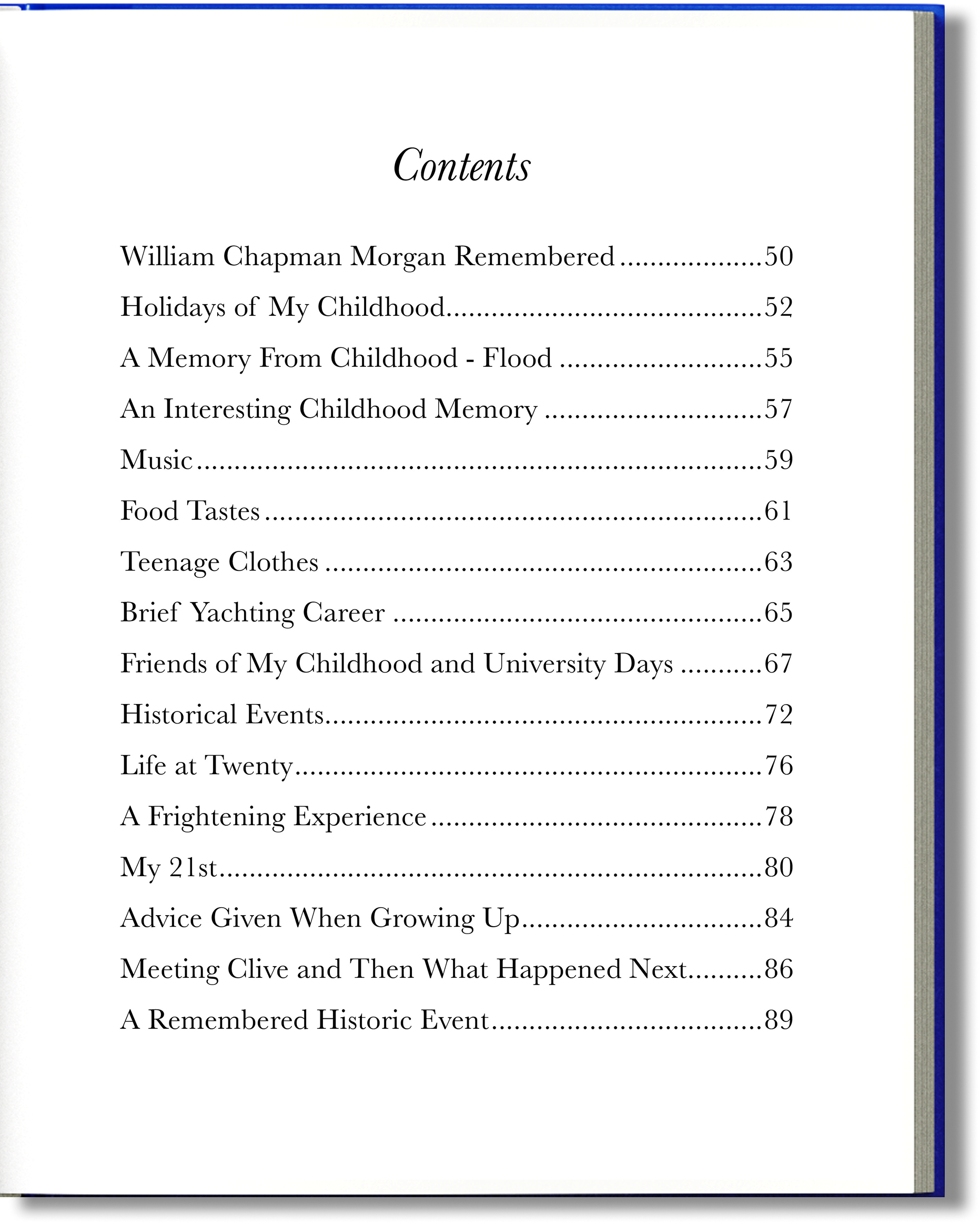 Polished table of contents with clear hierarchy